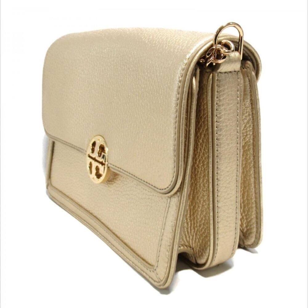 Tory Burch Chain Mini Shoulder Crossbody Bag Gold Hardware Leather - Picture 2 of 12